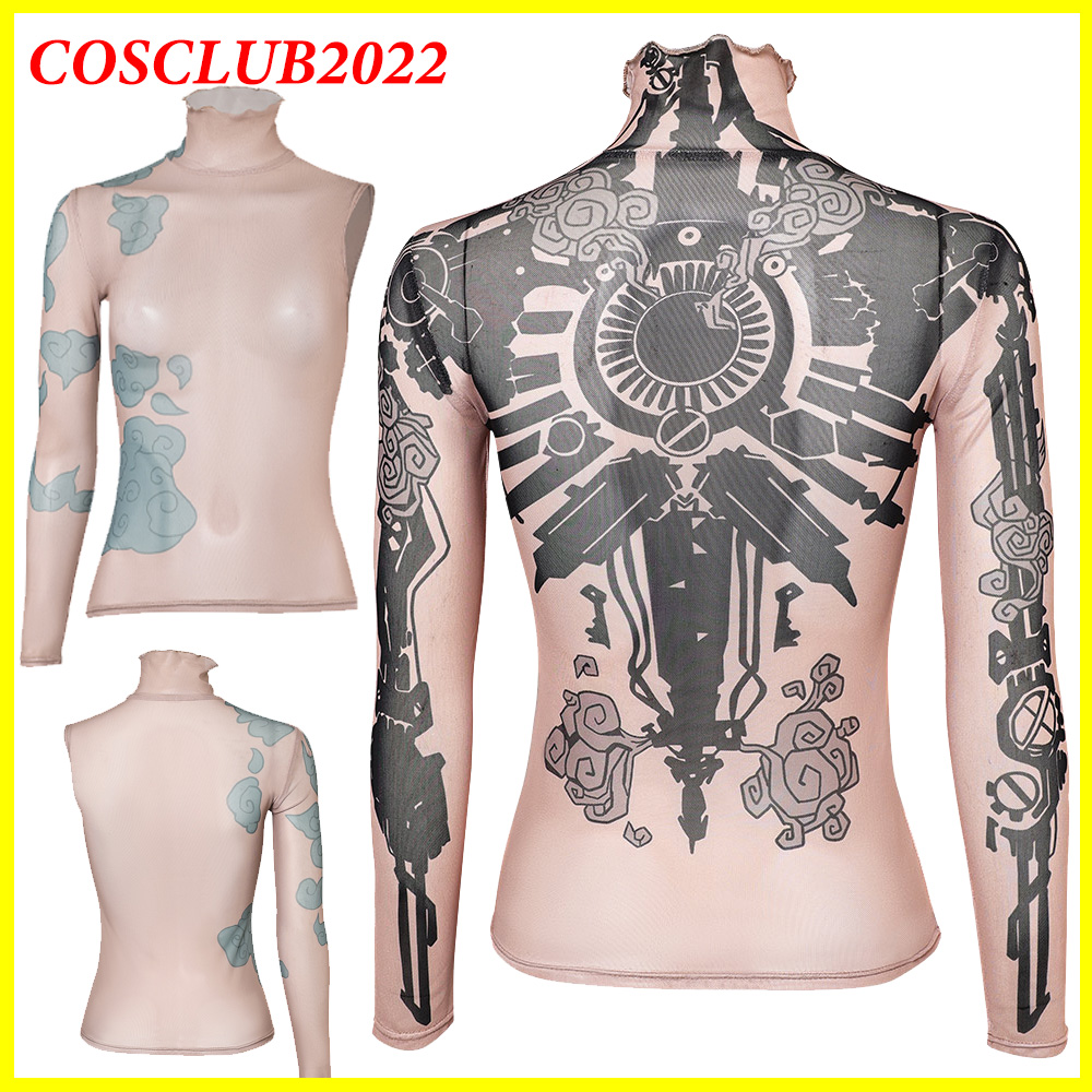 Summer Clothing Modest - Femmes Arcane Jinx Cosplay chemise tatouage