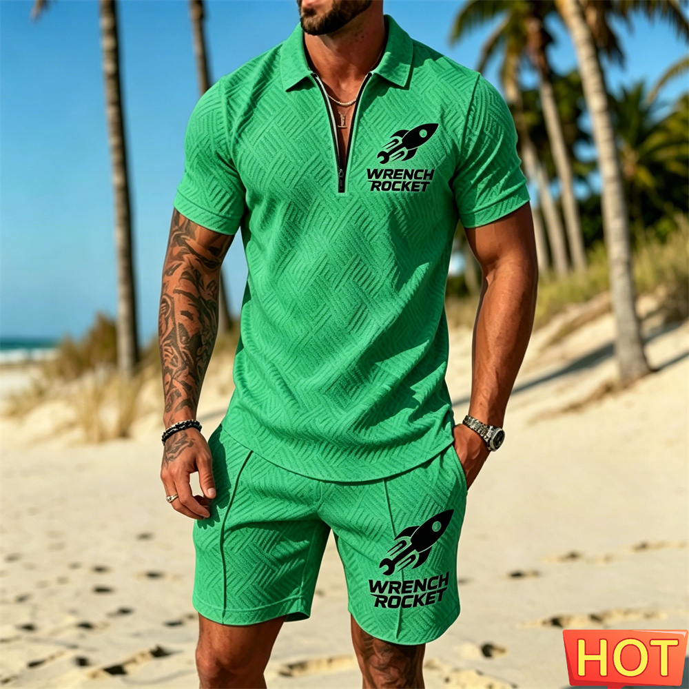 Summer Clothing Vacation - Ensemble polo décontracté pour homme, tenue