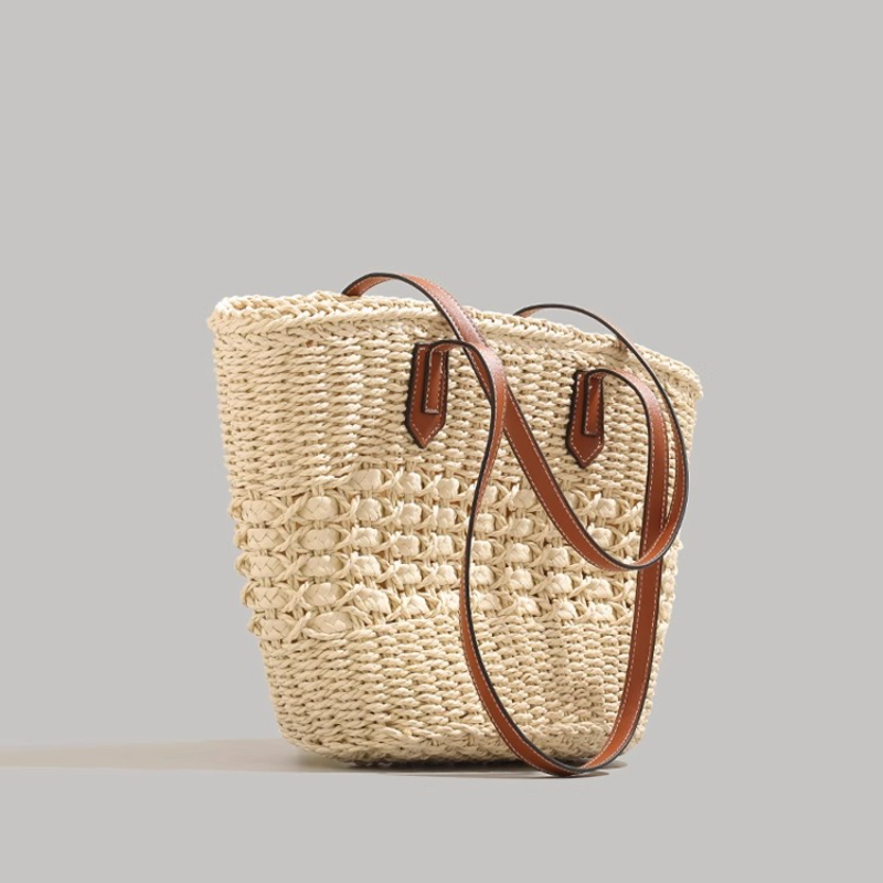 Beach Bag Straw - Fourre-tout en paille pliable extra-large pour