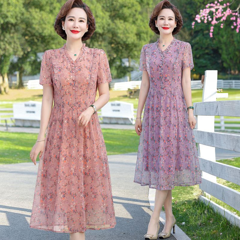 Summer Clothing Over 60 - Robe d'été élégante pour femme d'âge