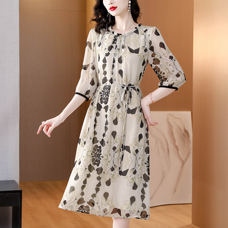 Sundress Midi Floral - Robe Midi de Plage en Soie