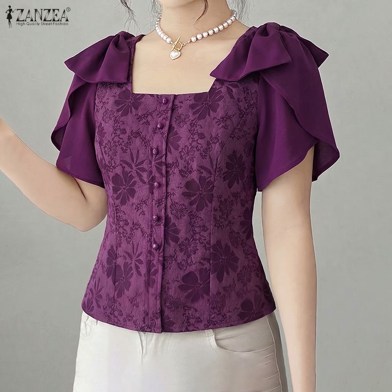 Summer De Clothing - ZANZEA – chemisiers élégants en Jacquard