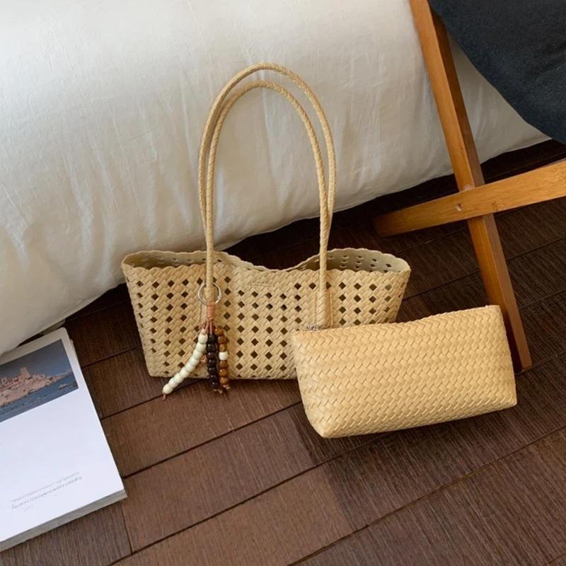 Beach Bag Straw - Sac fourre-tout de luxe pour femme,