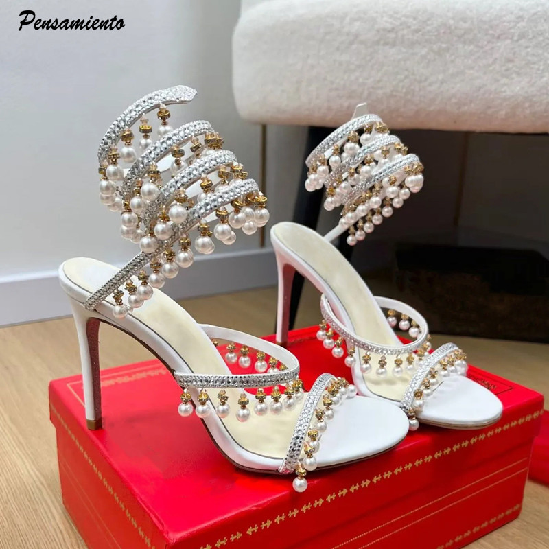 Summer Clothing Stores - Sandales gladiateur de luxe pour femme