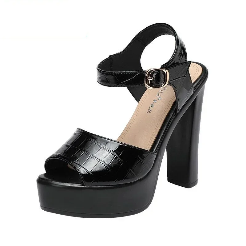 Summer Clothing Stores - Sandales en cuir véritable à la