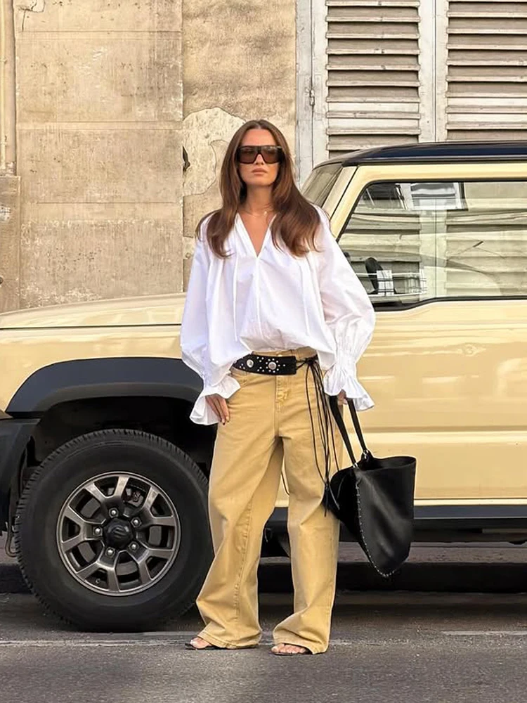 Chemisier blanc pour femme à c - Tie Front Shirt avis et prix