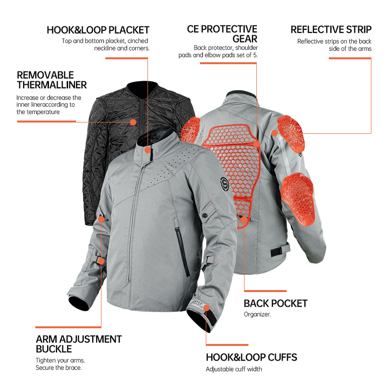 SFK – vêtements de moto gris p - Summer Knights Clothing avis et prix