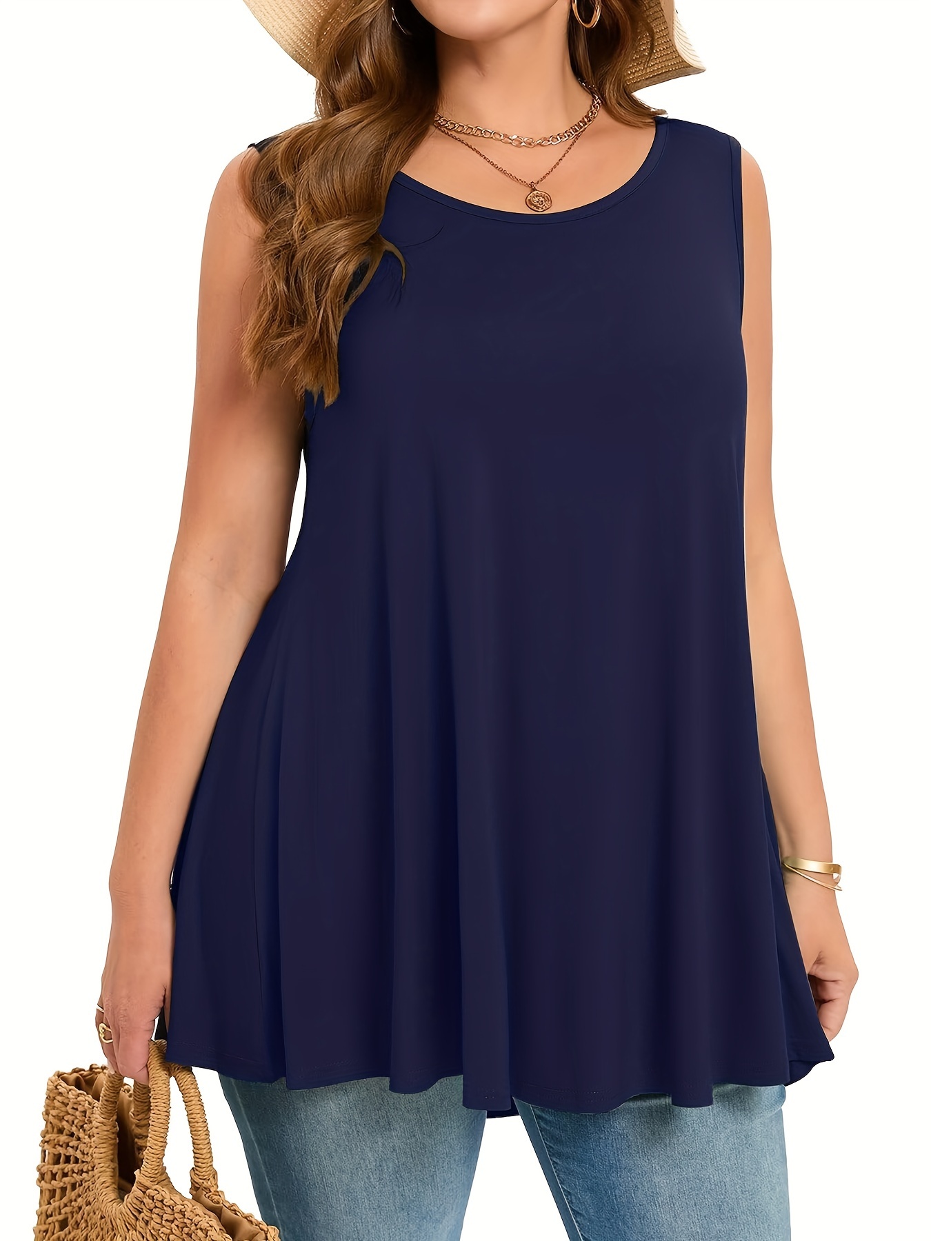 Grande taille Simple solide dé - Summer Clothing Plus avis et prix