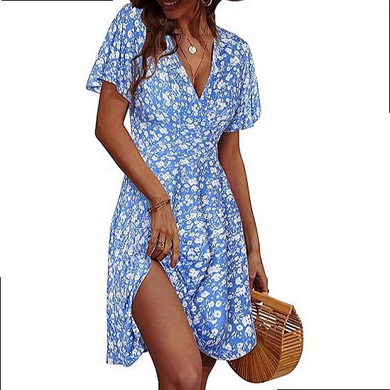 Robe mi-longue d'été sans manc - Sundress Midi Floral avis et prix
