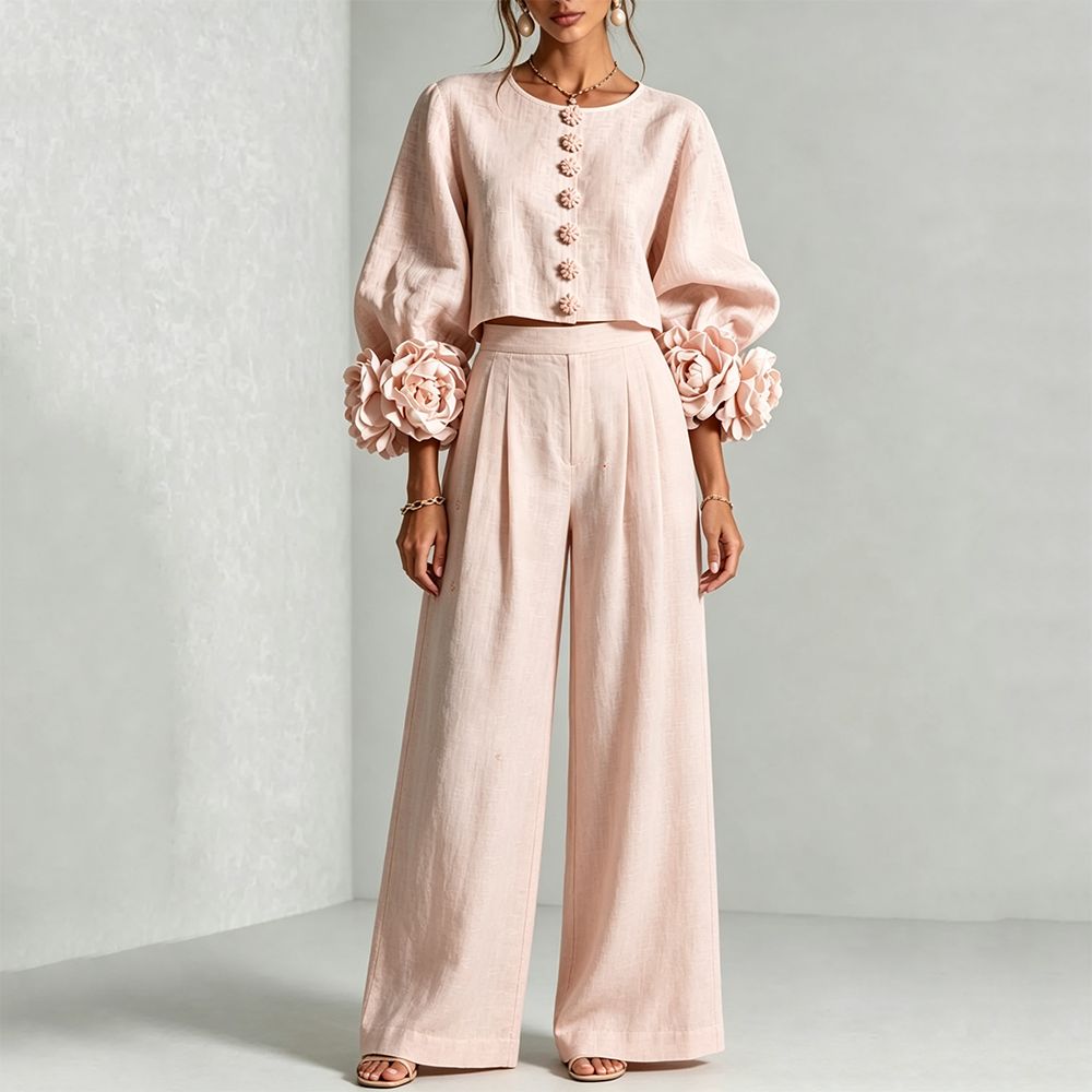 Ensemble deux pièces en lin po - Crop Blouse Linen avis et prix