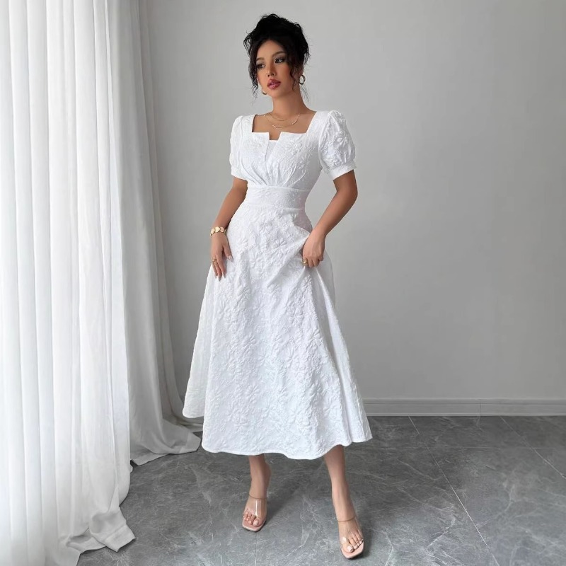 Robe midi blanche pour femme à - Sundress Midi Floral avis et prix