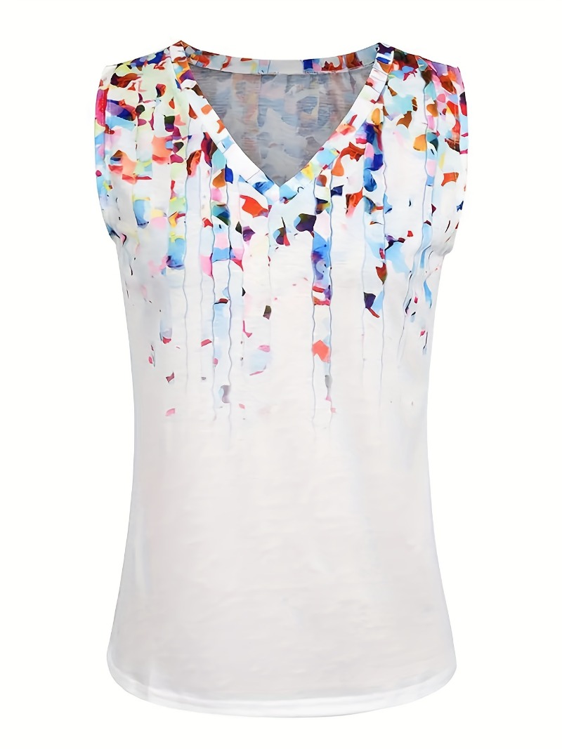 Haut à col en V imprimé fleuri - Summer Clothing Plus avis et prix