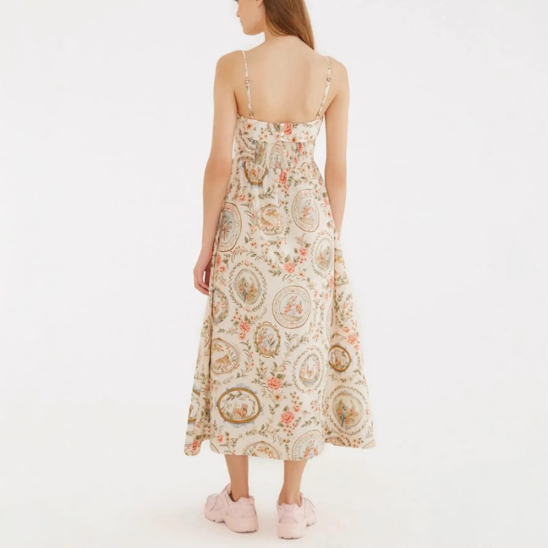 Robe midi à bretelles spaghett - Sundress Midi Floral avis et prix