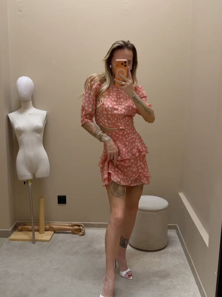 Ensemble deux pièces imprimé f - Tie Front Shirt avis et prix
