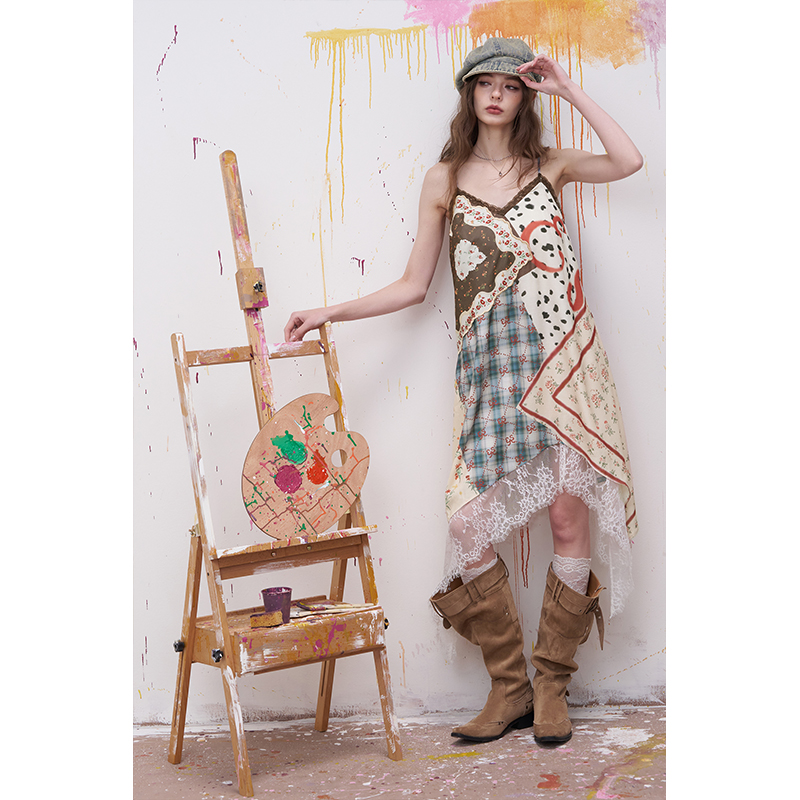ELFSACK Robe patchwork à impri - Sundress Midi Floral avis et prix