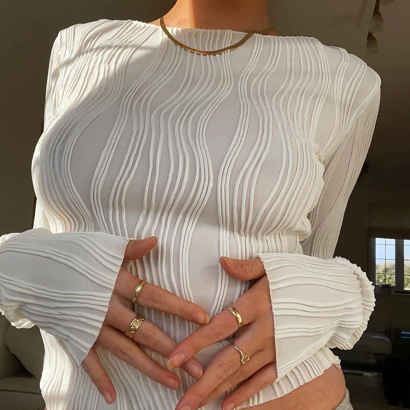 Femme mode décontracté froncé  - Crop Blouse Linen avis et prix
