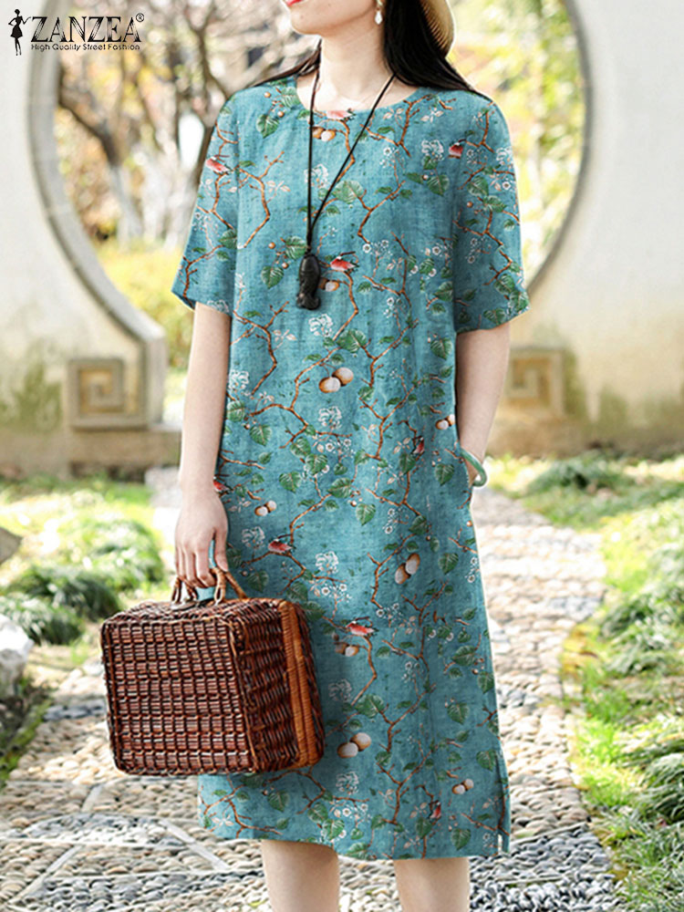 ZANZEA-Robe à fleurs vintage p - Sundress Midi Floral avis et prix