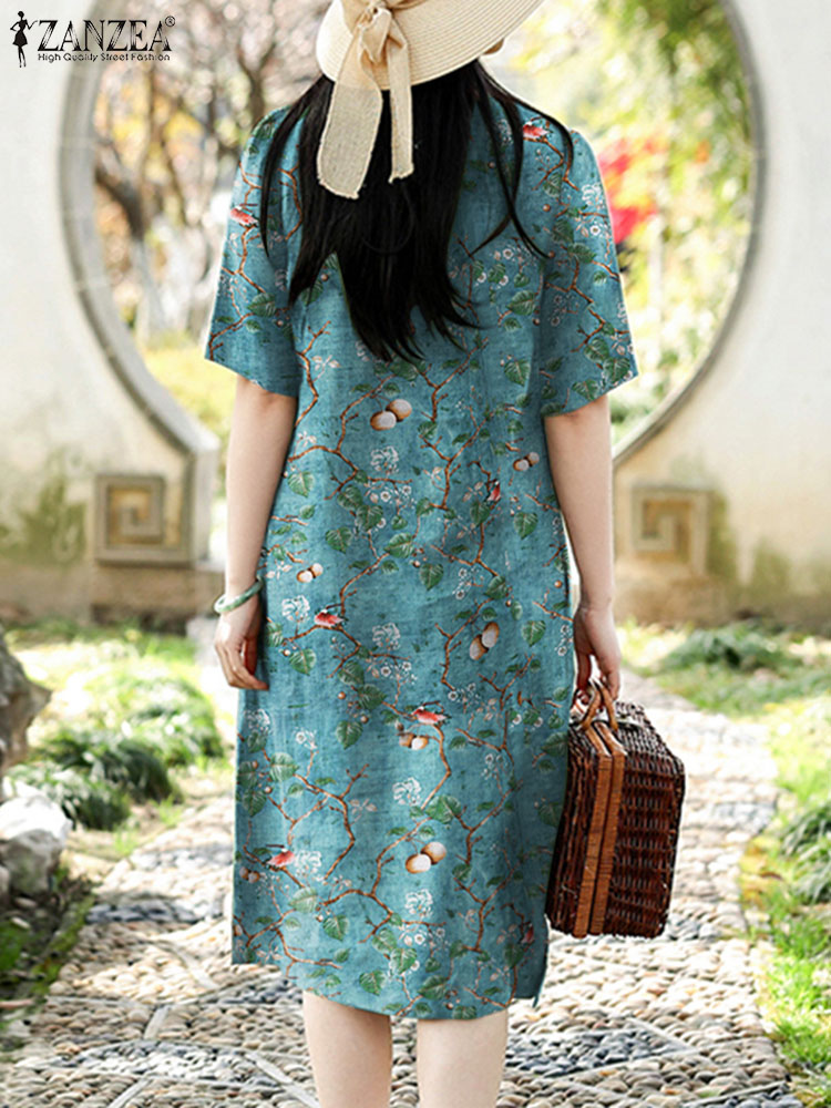 ZANZEA-Robe à fleurs vintage p - Sundress Midi Floral avis et prix
