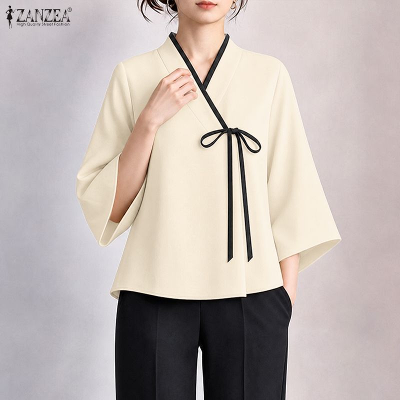 ZANZEA – chemisier style chino - Tie Front Shirt avis et prix