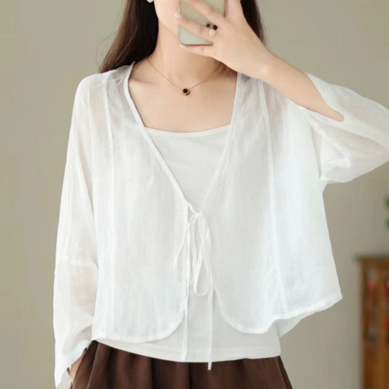 Cardigan vintage fin pour femm - Tie Front Shirt avis et prix