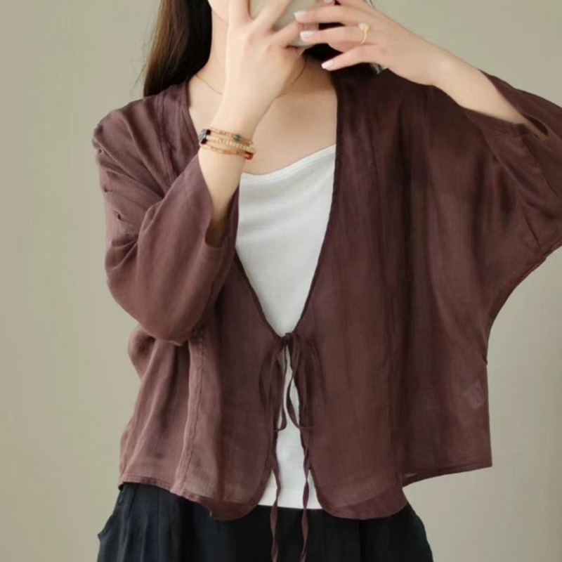 Cardigan vintage fin pour femm - Tie Front Shirt avis et prix