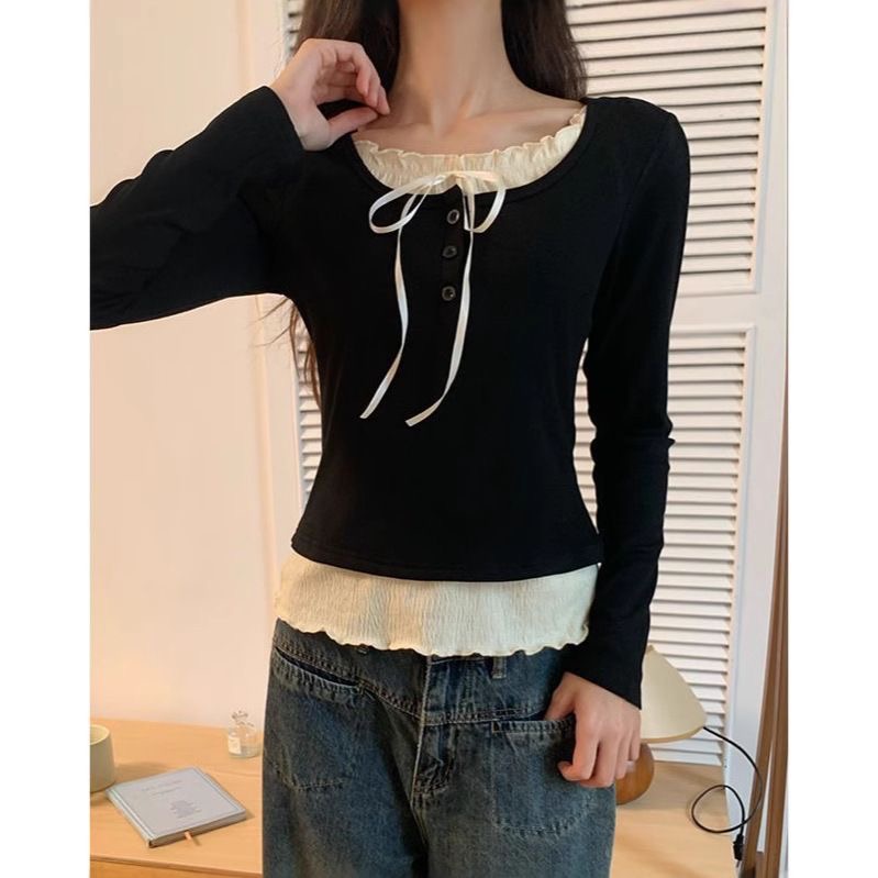 Haut court Y2K Kawaii d'automn - Crop Blouse Linen avis et prix