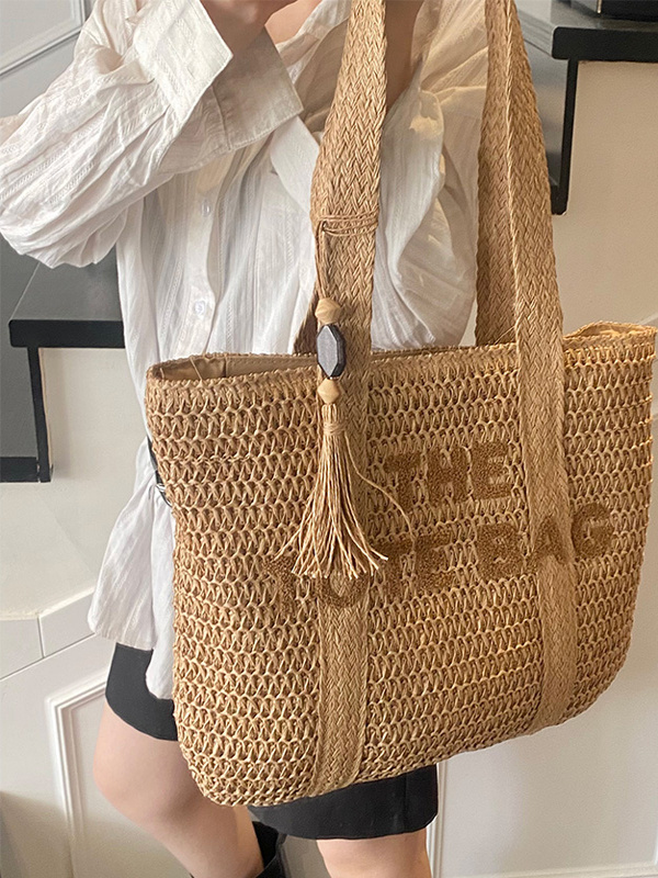 Sac fourre-tout en paille tres - Beach Bag Straw avis et prix