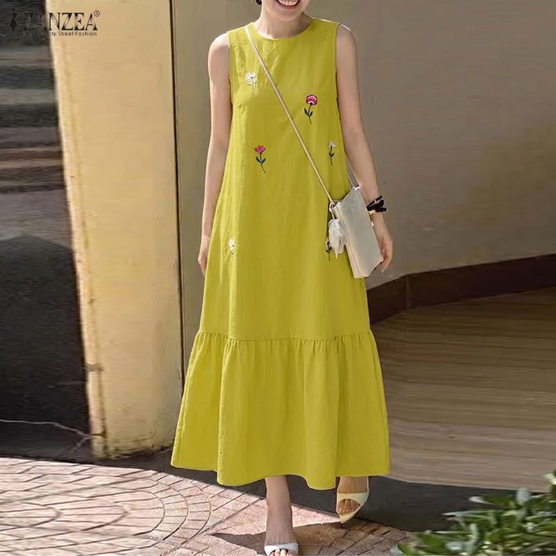 ZANZEA – robe décontractée san - Sundress Midi Floral avis et prix