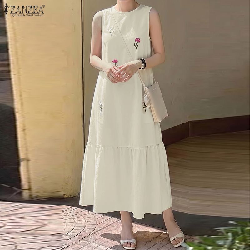ZANZEA – robe décontractée san - Sundress Midi Floral avis et prix