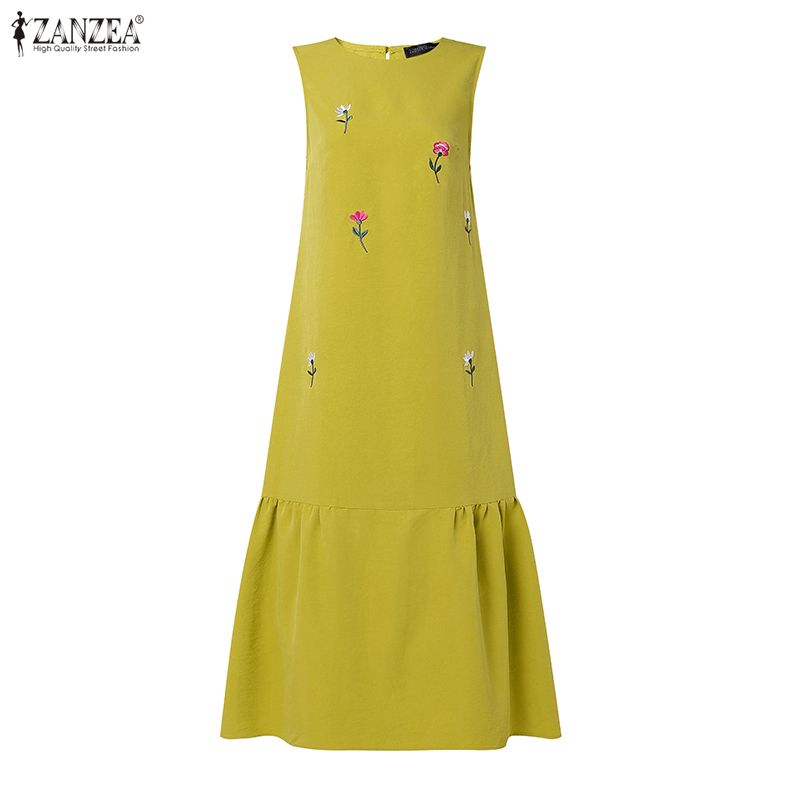 ZANZEA – robe décontractée san - Sundress Midi Floral avis et prix