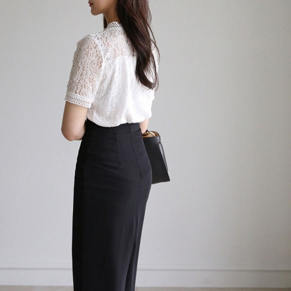 Chemisier en dentelle élégant  - Crop Blouse Linen avis et prix
