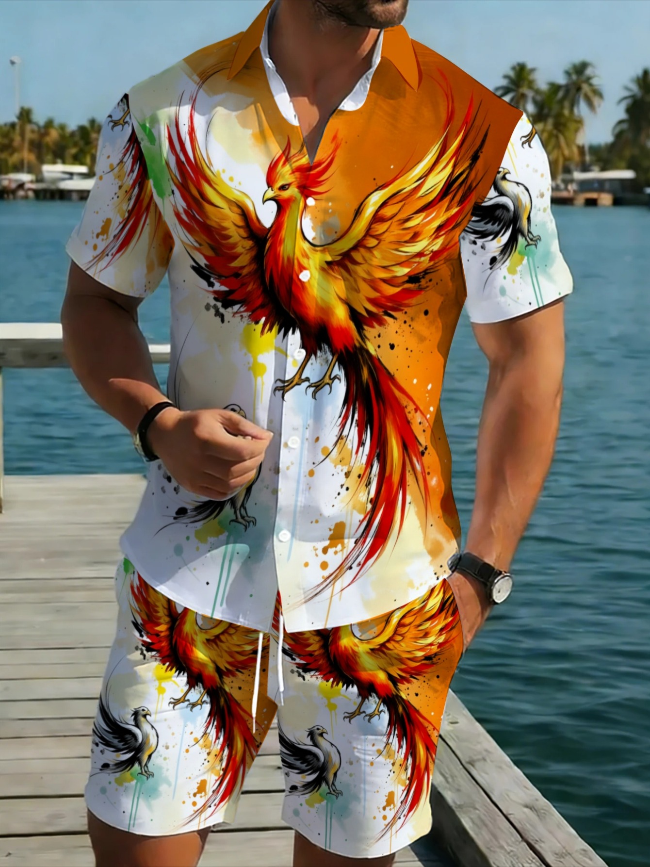 Ensemble pour homme à motif ph - Summer Clothing Vacation avis et prix